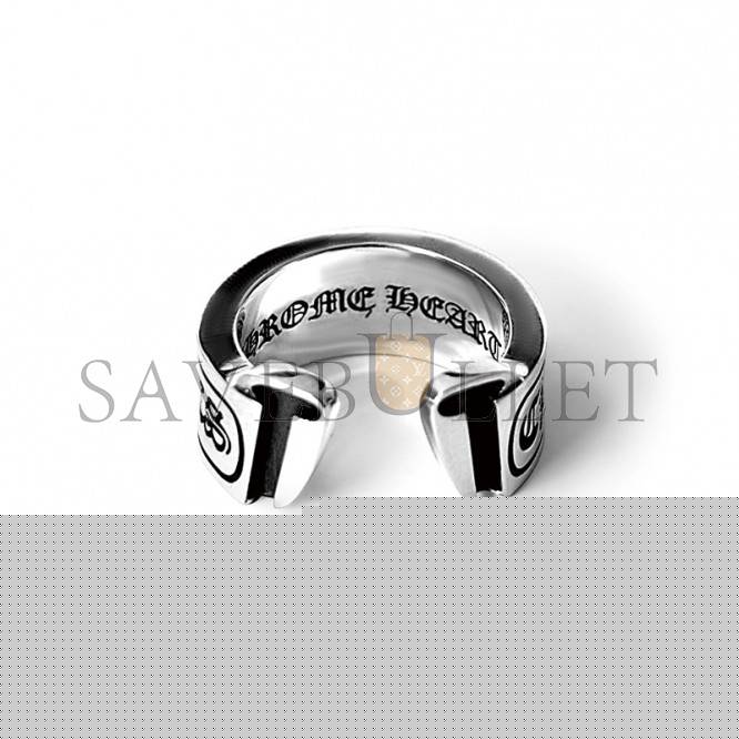 CHROME HEARTS SCROLL LABEL RING