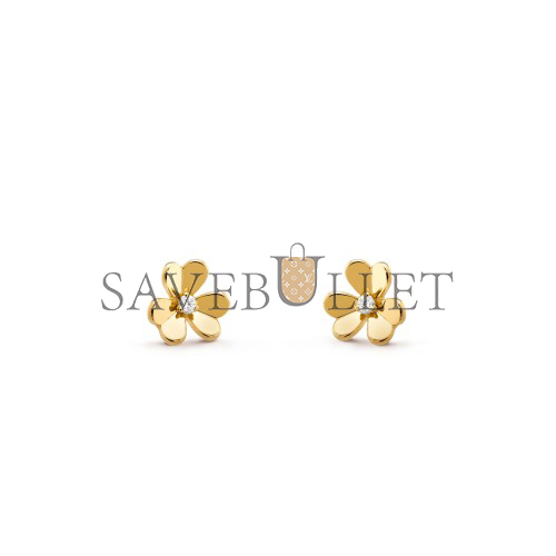 VAN CLEEF ARPELS FRIVOLE EARRINGS, MINI MODEL - YELLOW GOLD, DIAMOND VCARP0J300