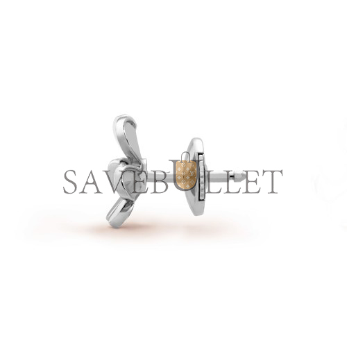VAN CLEEF ARPELS FRIVOLE EARRINGS, MINI MODEL - WHITE GOLD, DIAMOND VCARP0J600