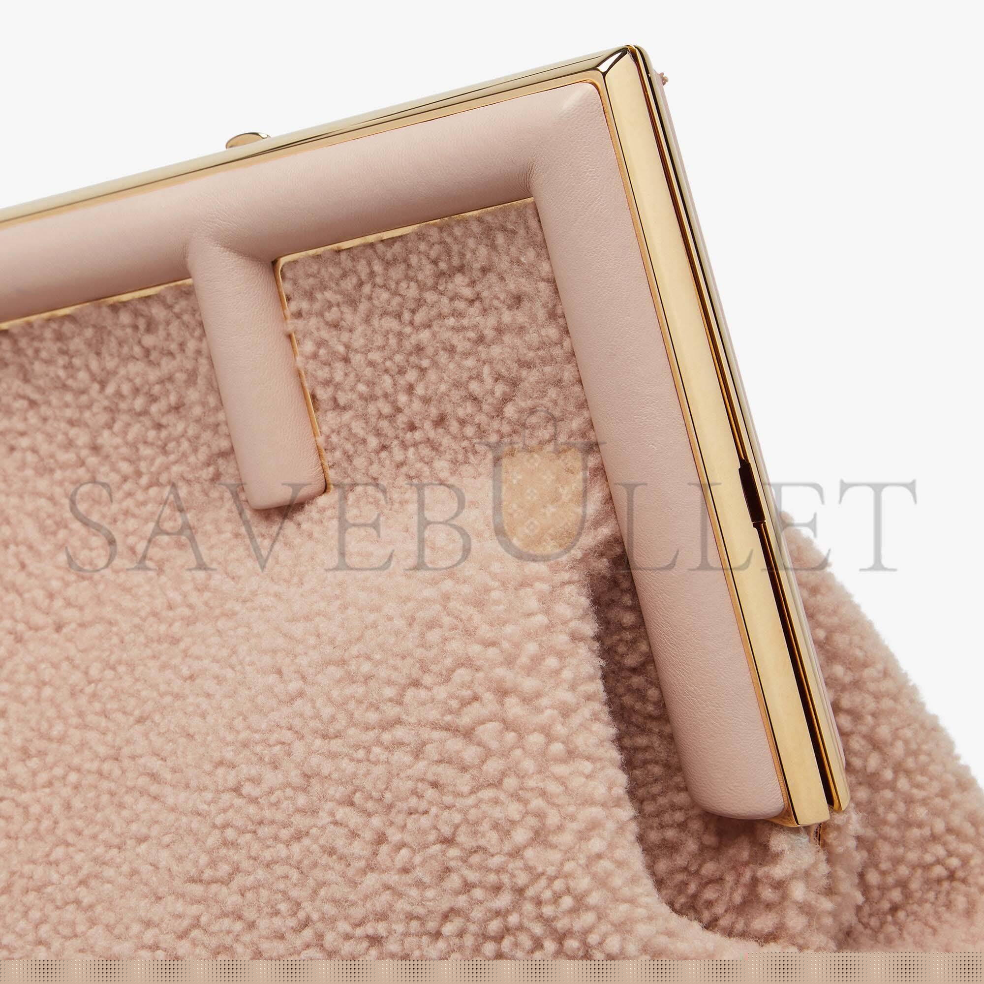 F**di first medium - pink sheepskin bag 8bp127ahnaf0h43 (32.5*23.5*15cm)