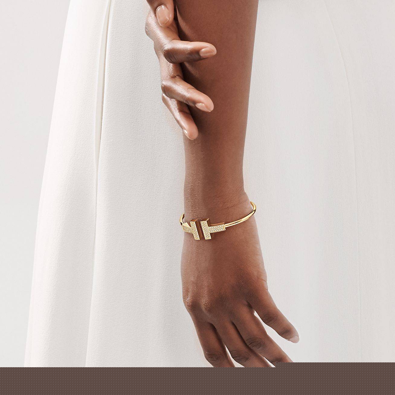 T*f*ny t wide diamond wire bracelet
