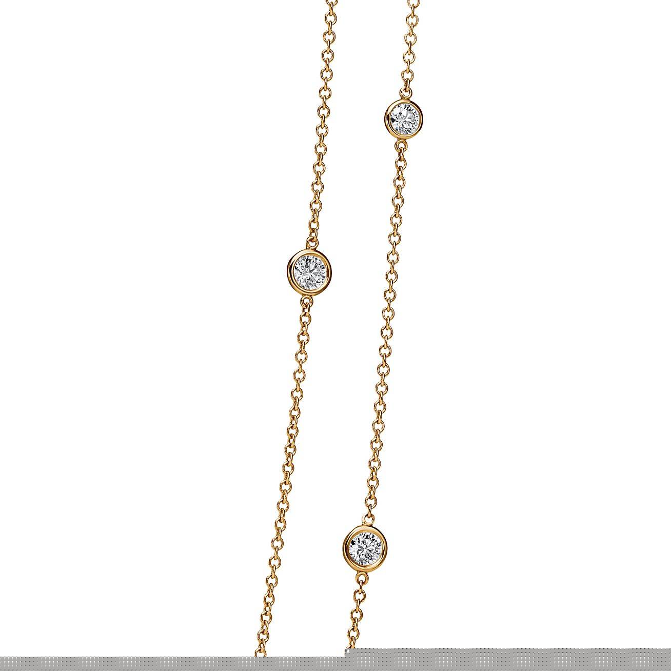 T*f*ny elsa peretti® diamonds by the yard® sprinkle necklace in yellow gold with diamonds