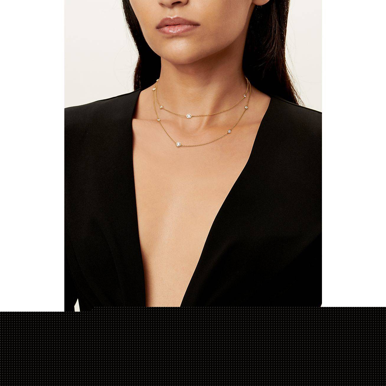 T*f*ny elsa peretti® diamonds by the yard® sprinkle necklace in yellow gold with diamonds