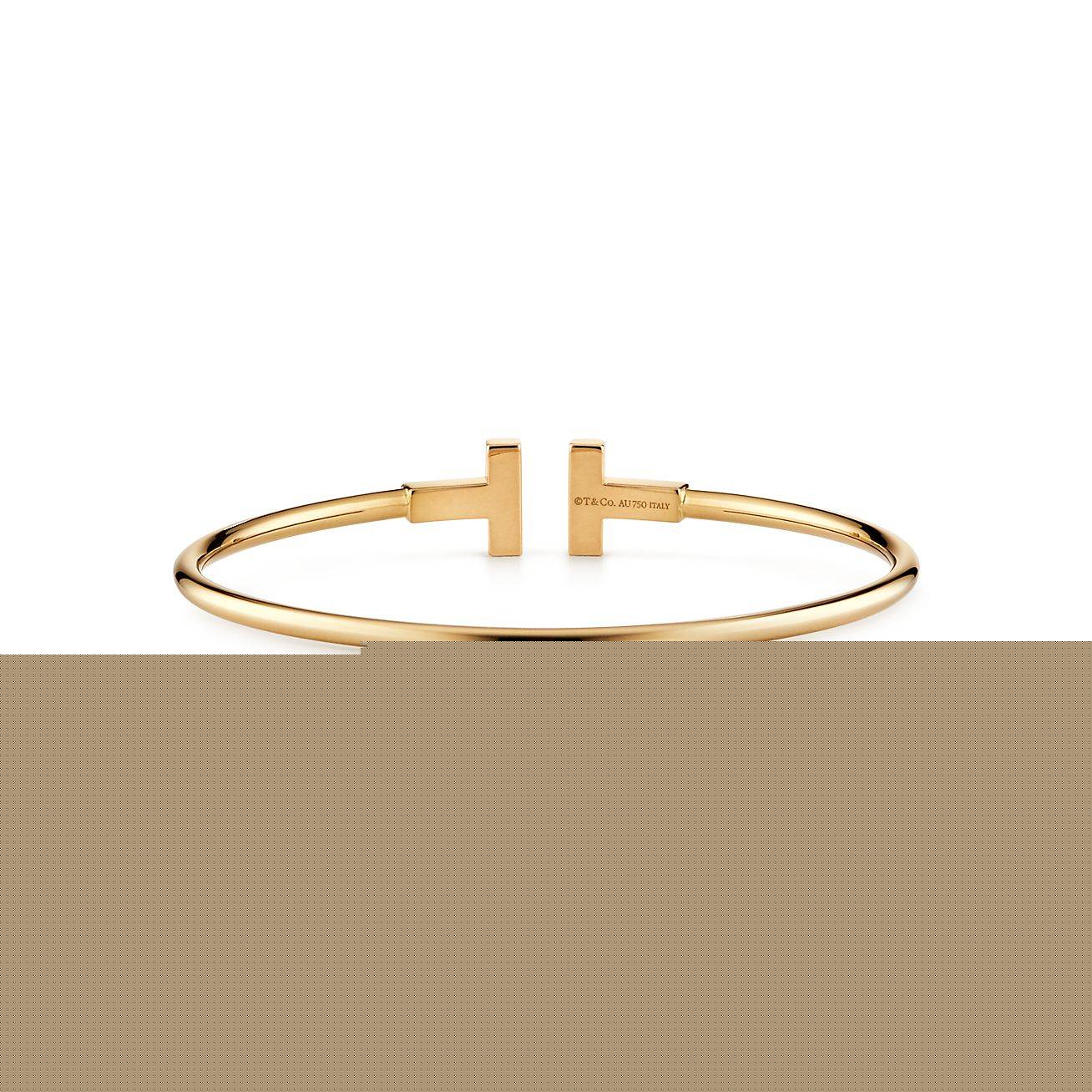 T*f*ny t wire bracelet in 18k gold