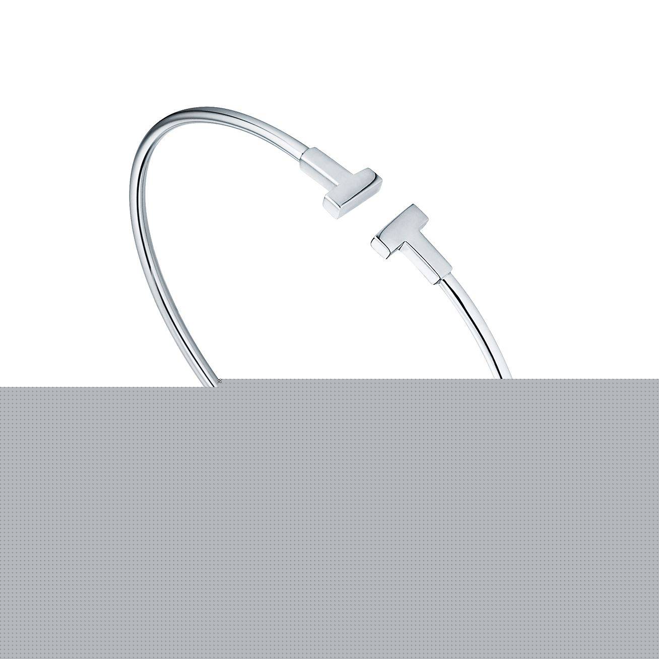T*f*ny t narrow wire bracelet in 18k white gold