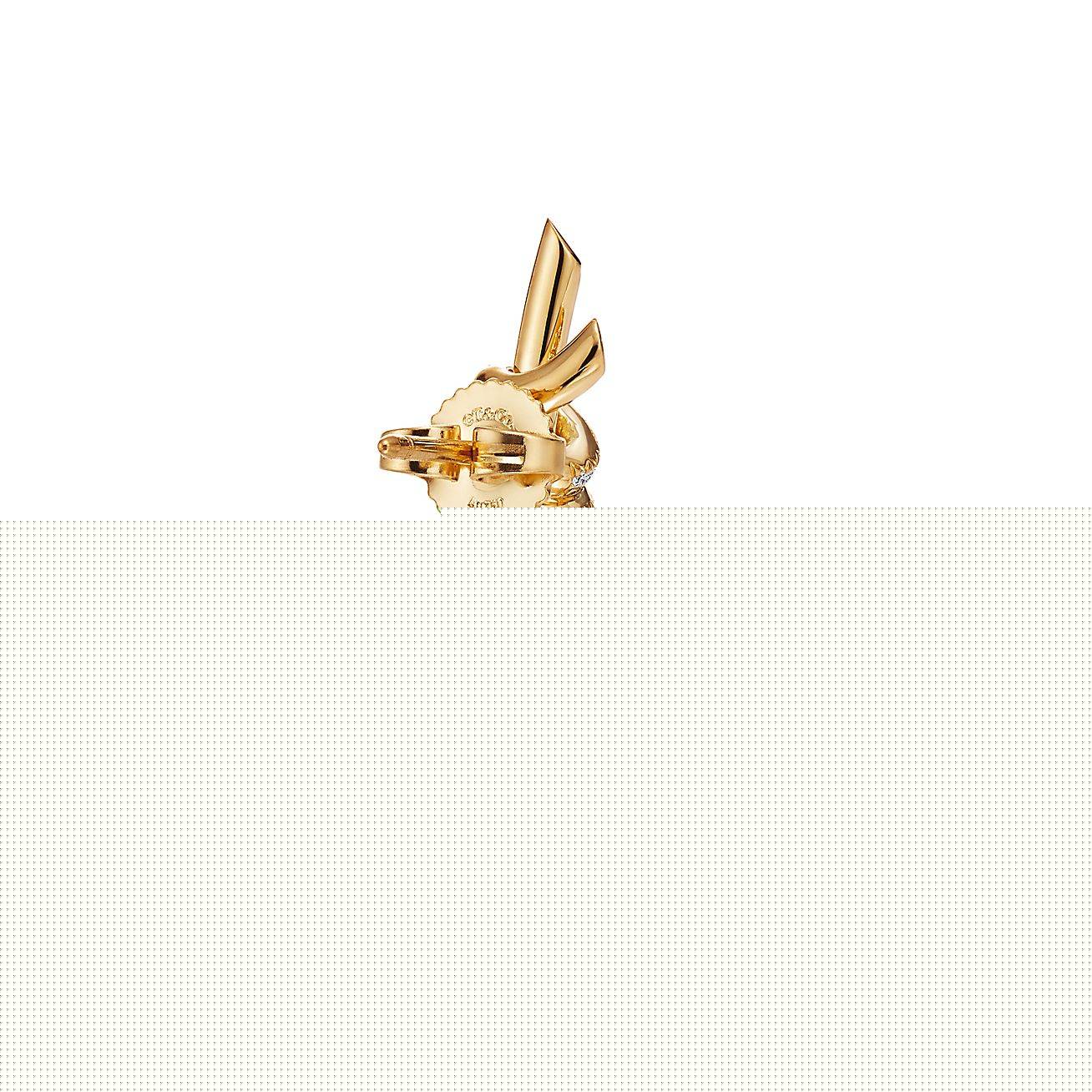 T*f*ny knot earrings in yellow gold with diamonds