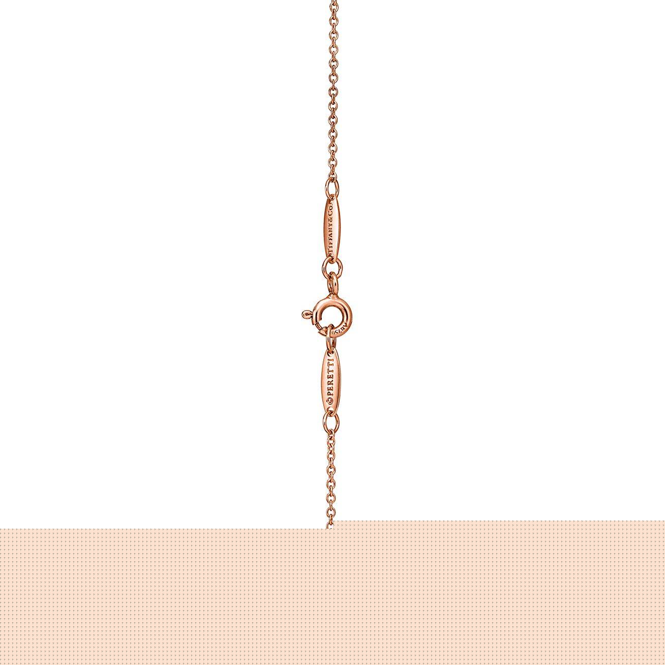 T*f*ny elsa peretti® open heart pendant in 18k rose gold with diamonds