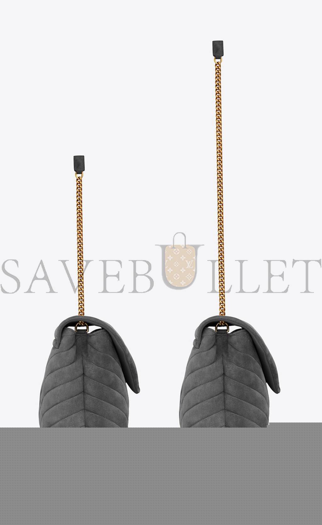 YSL LOULOU MEDIUM CHAIN BAG IN "Y"-QUILTED SUEDE 5749461U8671112 (32*22*12cm)