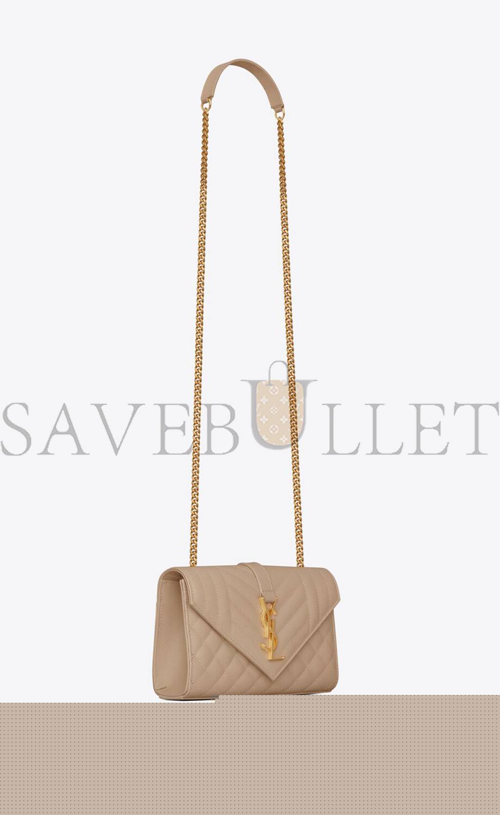 YSL ENVELOPE SMALL BAG IN MIX MATELASSÉ GRAIN DE POUDRE EMBOSSED LEATHER 600195BOW912721 (21*13*6cm)