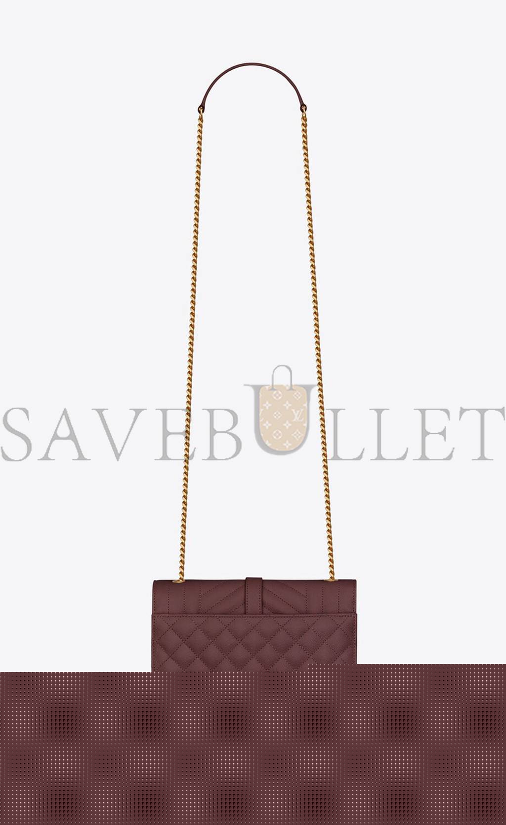 YSL ENVELOPE SMALL BAG IN MIX MATELASSÉ GRAIN DE POUDRE EMBOSSED LEATHER 600195BOW916475 (21*13*6cm)