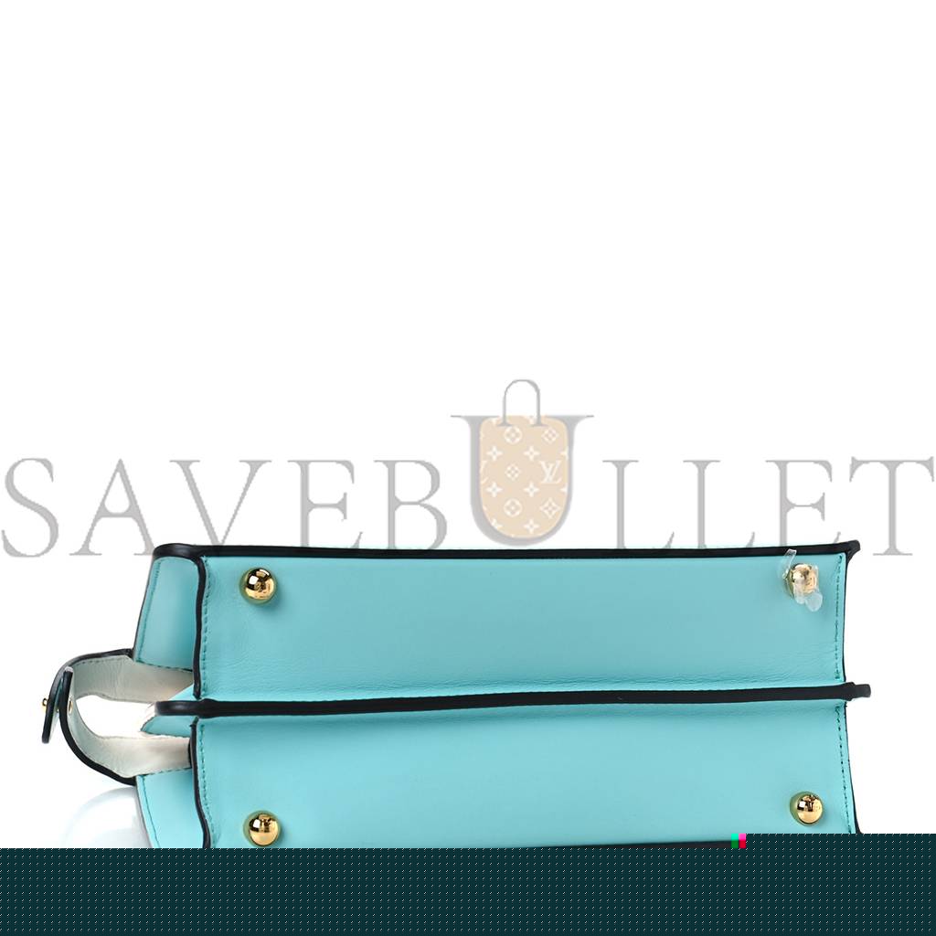 f**di vitello seta shiny nappa bi-color small peekaboo i see u satchel real T*f*ny white (27*20*11cm)